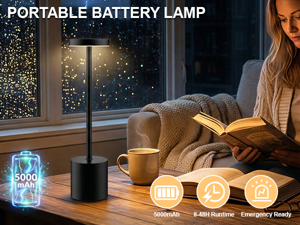 cordless battery table lamp
