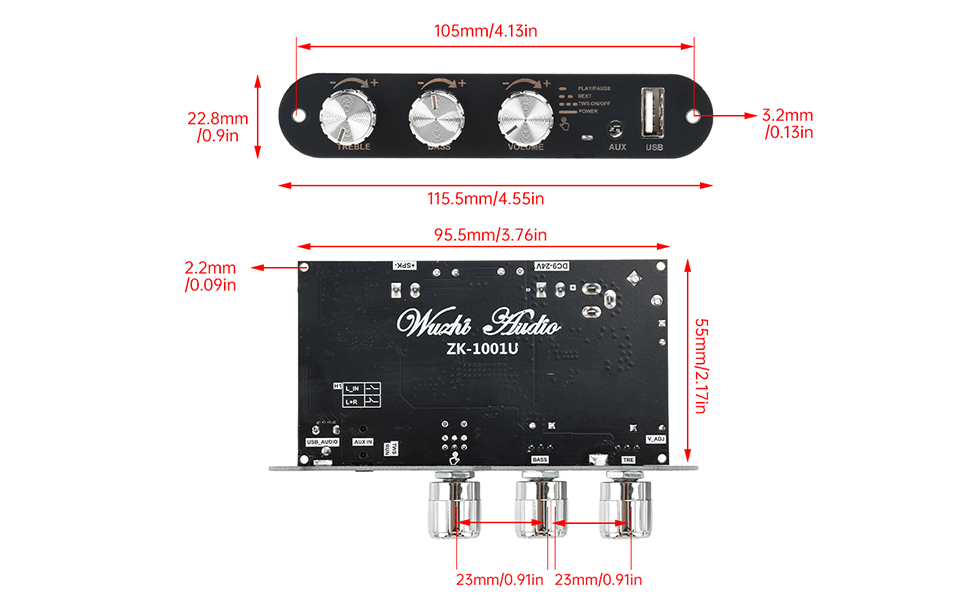 ZK-1001U Mono Bluetooth AMP Board