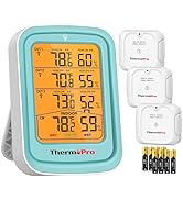 ThermoPro 500FT Indoor Outdoor Thermometer Wireless with 3 Remote Sensors, Temperature and Humidi...