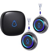 Caregiver Pager, Wireless Call Button for Seniors/Elderly at Home, 2 SOS Buttons + 1 Receiver Med...