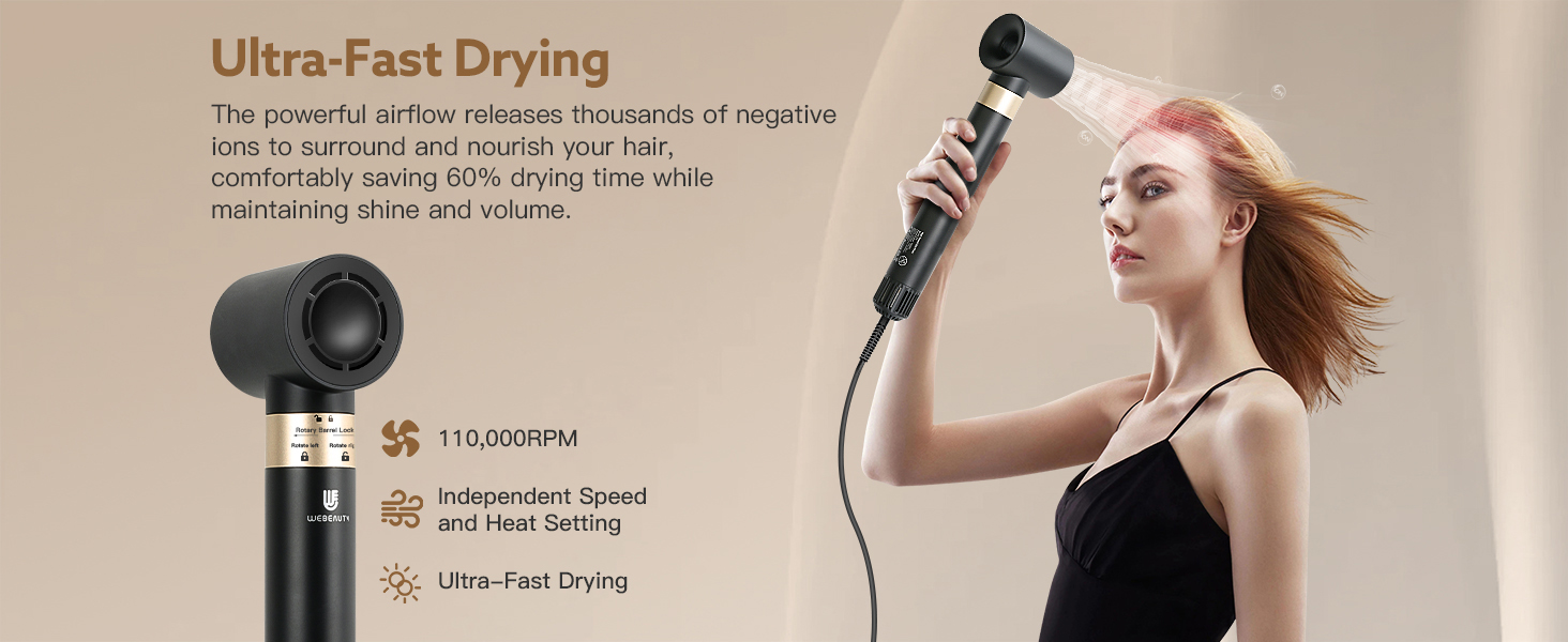 Webeauty hair dryer brush blow 5 in 1 air styler