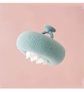 1Pc Blue Suction Cup Soft Bath Ball,11×9cm Sunflower Exfoliating Body Scrubber,Bath Loofah Sponge...