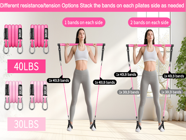 pilates bar,pilates bar kit with resistance bands,pilates bar kit,stretched fusion pilates bar
