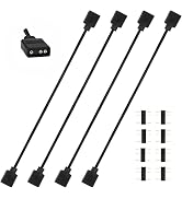 MILAKE 4 Pcs 5V 3-Pin ARGB Extension Cable, ARGB 1-to-1 Female to Female Cable Extension PC for C...