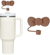 Brown Bow Silicone Straws Cover for Straws Covers Cap for Stanley Cup Accessories, 10mm Cute Stra...
