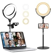 Selfie Ring Light for Desk Computer Laptop Video Conference Recording | Evershop Ring Light with ...
