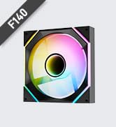 DARKROCK F140 140 mm Infinity Mirror Design Case Fan with PWM Control and ARGB LED Light Effect, ...