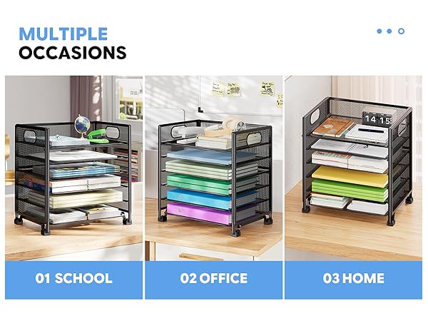 Letter Tray Paper Organizer 6-Tier Desk Organizer File Organizer Paper Holder with Handle
