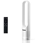OLIXIS 41" Bladeless Tower Fan with Built-in Air Filter, 80°Oscillating Quiet Fan for Bedroom, 8 ...