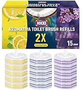 HHXI 15Ct Aromative Toilet Brush Refills, Toilet Bowl Cleaner Refills, Double-Layer Cleaning Pads...