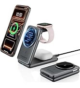 Wireless Charger for Apple, 3 in 1 MagSafe Charger Foldable Magnetic Charger for iPhone 17/16/15/...