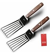 2 Pack Offset Fish Spatula Turner, Stainless Steel Slotted Spatulas for Flipping, Turning, Frying...