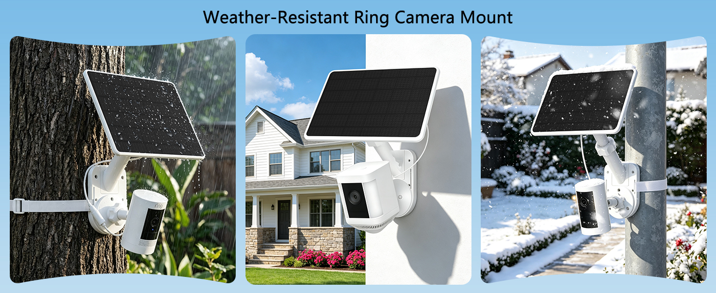 Weather-Resistant solar panel for ring camera