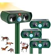 2026 Upgraded Cat Repellent Outdoor Ultrasonic Solar Animal Repeller Squirrel Deer Repellent with...