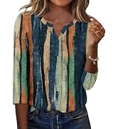 Zeagoo 3/4 Length Sleeve Womens Tops Casual Dressy Summer Blouses Buisness Work Spring Tee Shirts