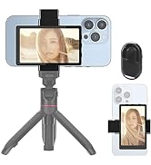 Newmowa Phone Vlog Selfie Monitor Screen, Magnetic Phone Holder Clip Mount, Using Phone Rear Came...