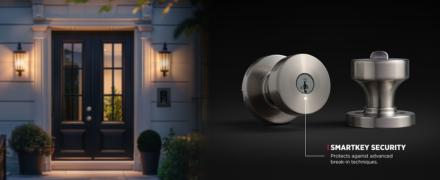 keyed entry front door entrance lock smartkey rekey door knob