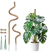 Mcbazel 2 Pack Moss Pole for Plants (47Inch+23Inch), Bendable Stackable Plant Support, Moss Poles...