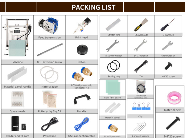 3d printer packing list