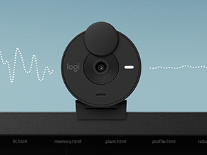 front zoom of brio 301 full hd webcam black