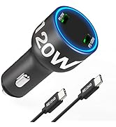 RexingUSA 120W USB-C Car Charger, PD100W &amp; PD20W Fast Charging, LED Indicator, Triple Port, Compa...