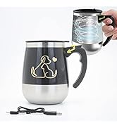 daasigwaa Rechargeable Self Stirring Mug - Magnetic Electric Auto Mixing Stainless Steel Cup for ...