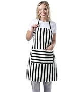 TOSHEX Kitchen Apron Waterdrop Resistant Cotton Apron with adjustable Aprons for Women with Pocke...