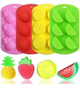 AIERSA Fruit Snack Moulds Silicone, 4PCS Large Gummy Moulds for Kids Candy Chocolate Gummies Baki...