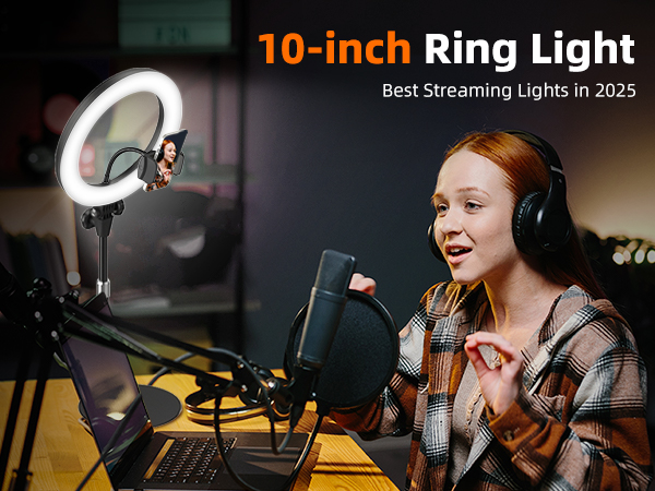 ring light stand selfie lighting desk clip lights video recording laptop ringlight streaming led