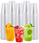 FOCUSLINE 300pack 12 oz Clear Plastic Cups, Disposable Plastic Cups, Clear Cold DrinkIng Cups for...