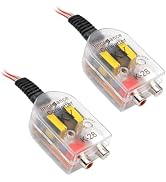 sdidzad 2 PCS Car Audio RCA Output Converter, Auto Speaker High to Low Line Converter, K-28 Subwo...