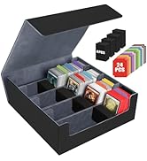 AOBOPLE Trading Card Storage Box,3200+ Card Box Storage with 24 Dividers and 4 Foam Supporters PU...