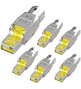 PBAEGAV RJ45 Connector Tool-Free,CAT8 Field Termination Plug Gold Plated Modular Plug STP CAT8 Co...