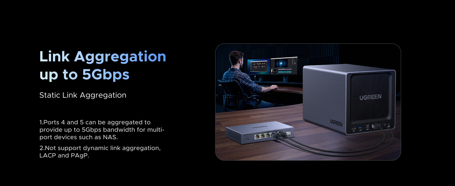 UGREEN 2.5Gb Switch, 6-Port Ethernet Switch, 5 x 2.5Gb Uplink + 1 x 10Gb SFP+