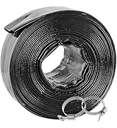 Poolvio Backwash Hose 1-1/2" x 50 ft, Heavy-Duty Lay-Flat Reinforced PVC Discharge Hose with 2 St...