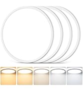 4 Packs 3200LM Flush Mount Ceiling Light Fixtures, 12in 24W Ultra Thin LED Ceiling Lights, 2700K/...