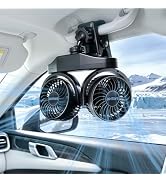 6000mAh Rechargeable Clip Car Fans, 4" Adjustable Dual Head Cooling Car Fans for Back Seat, 360° ...