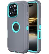 Jiunai for iPhone 16 Pro Max Case Heavy Duty Strong Shockproof Port Protection Screenless Dustpro...
