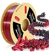 LOVOON PLA Filament 1.75mm Silk Dualcolors Red Black, Shiny Coextrusion PLA Filament, Color Chang...
