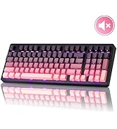 ZORNHER ZH980 Wireless Mechanical Keyboard,95% Pink &amp; Purple Creamy Keyboard with Number Pad,Ligh...