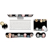 ToLuLu Keyboard Wrist Rest + Mouse Pad Set+ Mouse Wrist Rest Support Combo, Memory Foam for Easy ...