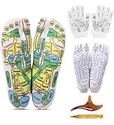 Worive Reflexology Socks Set with Gloves Tools, 2 Pairs Chiro Acupressure Acupuncture Trigger Poi...