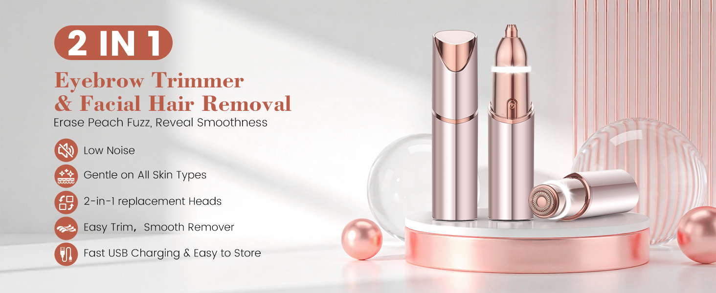 2 in 1 eyebrow trimmer facial hair removal face razors for women eyebrow razor epilator
