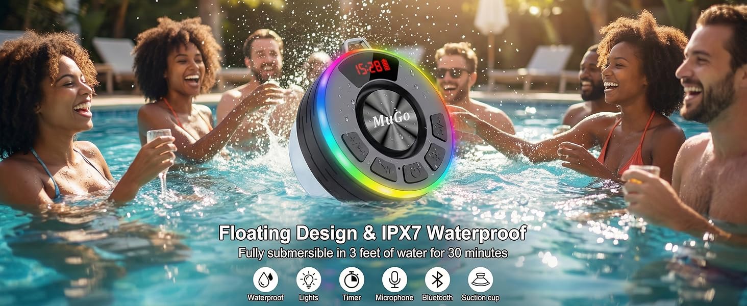 shower speaker bluetooth waterproof