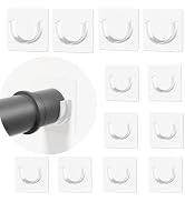 IOMDRWU Adhesive Shower Rod Holder 12 Pack, Transparent Tension Rod Holders for Wall, 6 Large and...