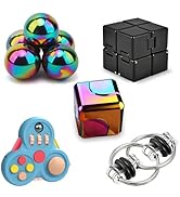 Fidget Toys Set for Adults, Sensory Pack with Fidget Chain, Infinity Cube, Fidget Spinner Cube, M...