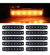 10pack 12V Smoked Amber LED Trailer Marker Lights 3.8" Side Marker Clearance Light Bar Front Rear...