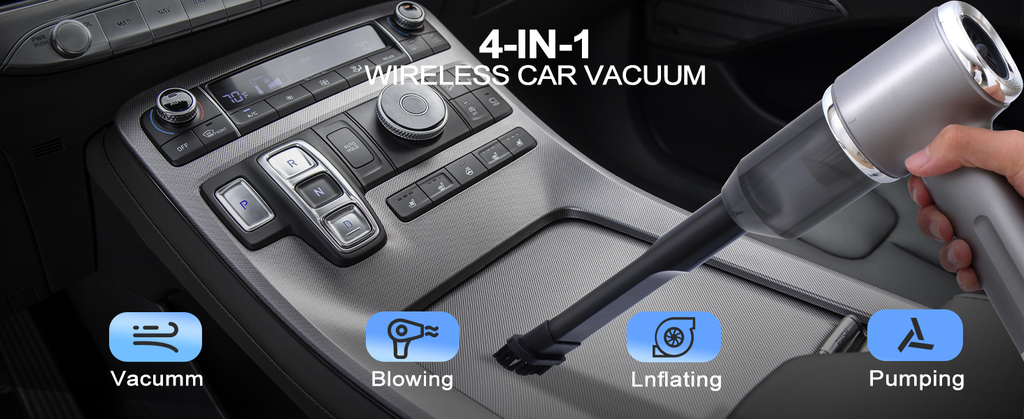 4-IN-1 Car Handheld Vacuum Cordless for Home