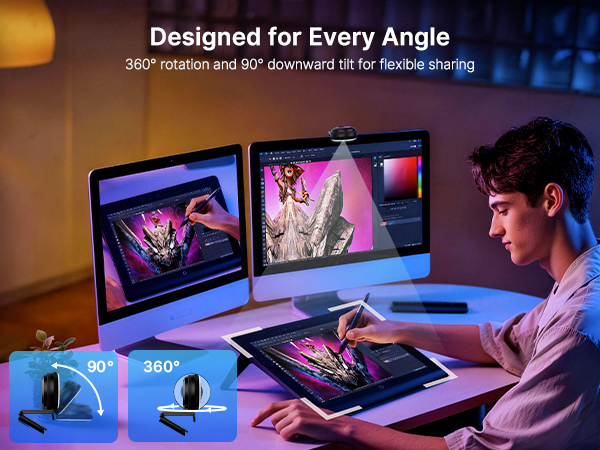 N680E Pro mounted on a PC, tilting to show the desk view