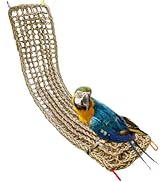 Bird Seagrass Mat 39.4×7" Natural Grass Woven Net Hammock Hanging on Parrot Cage with Hooks Parak...